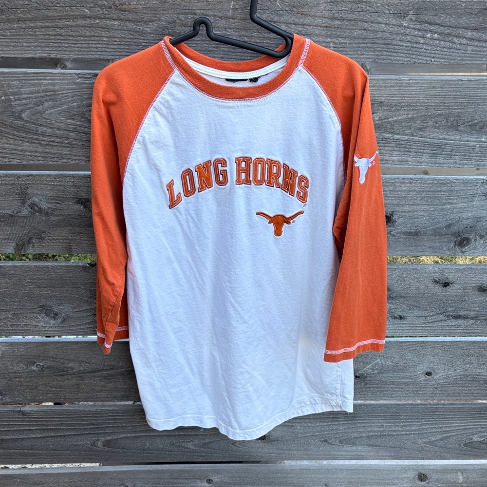 Vintage Heisman collection Longhorns Orange and White Raglan Shirt